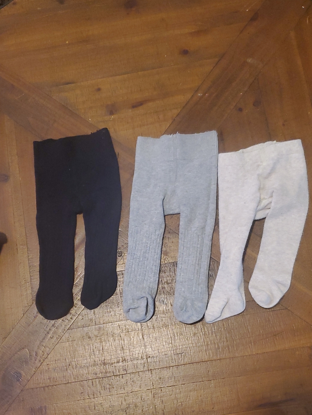 Children's 3-Pack Solid Tights - Black, Dark Gray, Light Gray